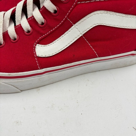 Vans Men’s 10 Red White SK8 Hi Skateboarding High Top Lace Up Sneakers - Picture 5 of 8